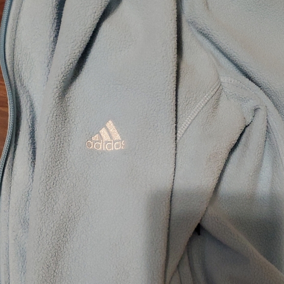 Adidas Climaproof Warm Sky Blue Fleece Jacket - Picture 6 of 7